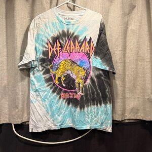 Def Leppard Tie-Dye Graphic T-Shirt L